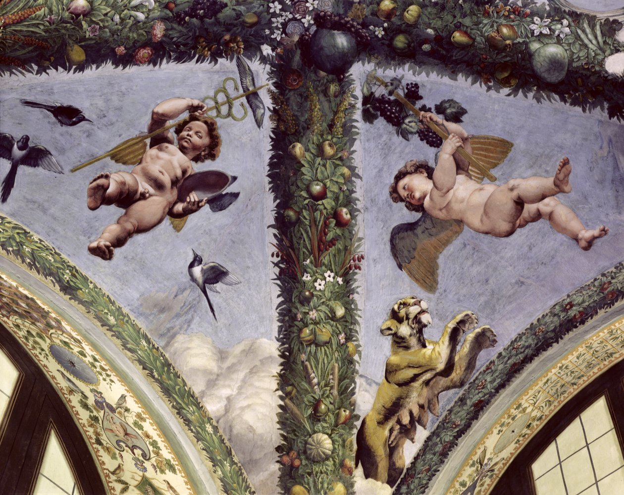 Putti az „Ámor és psziché loggiájából”, 1510-17 alkotó: Giulio Romano