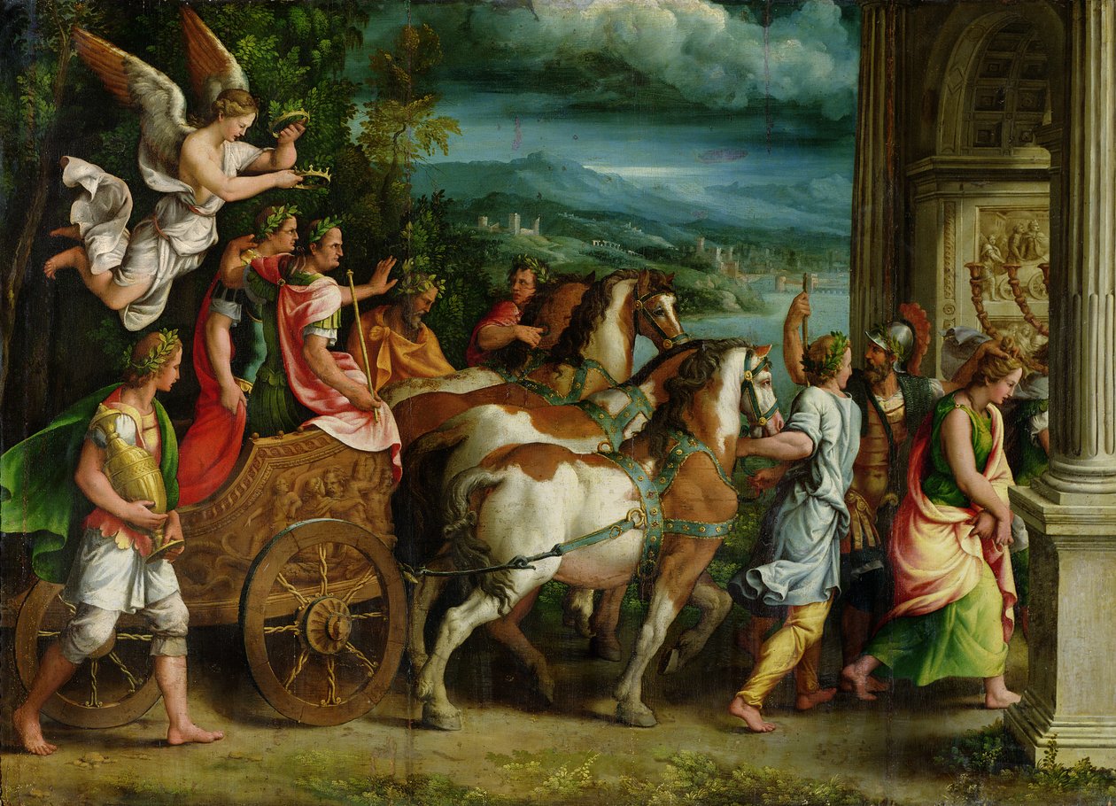 Titus és Vespasianus diadala, 1537 körül alkotó: Giulio Romano