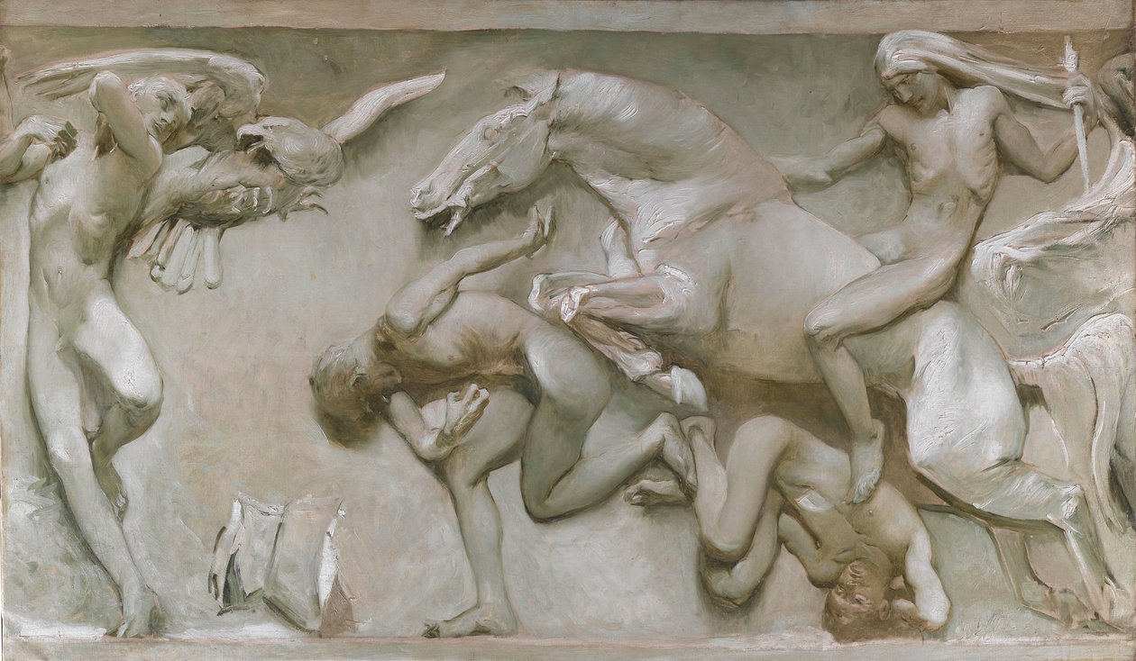 A nagy felfedezésekből, a komor korokon át..., 1906. alkotó: Giulio Aristide Sartorio