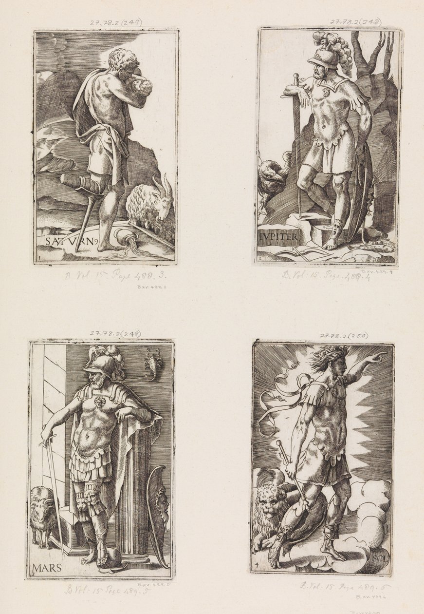 Jupiter, a Bolygókból, 2. lemez, 1530-70. alkotó: Giulio Bonasone