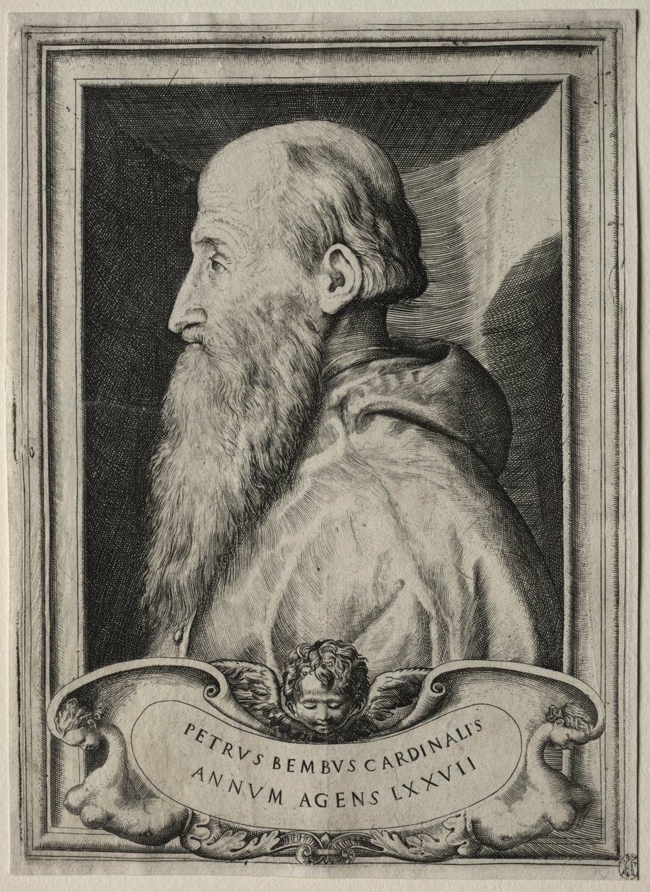 Pietro Bembo bíboros portréja, 1547. alkotó: Giulio Bonasone