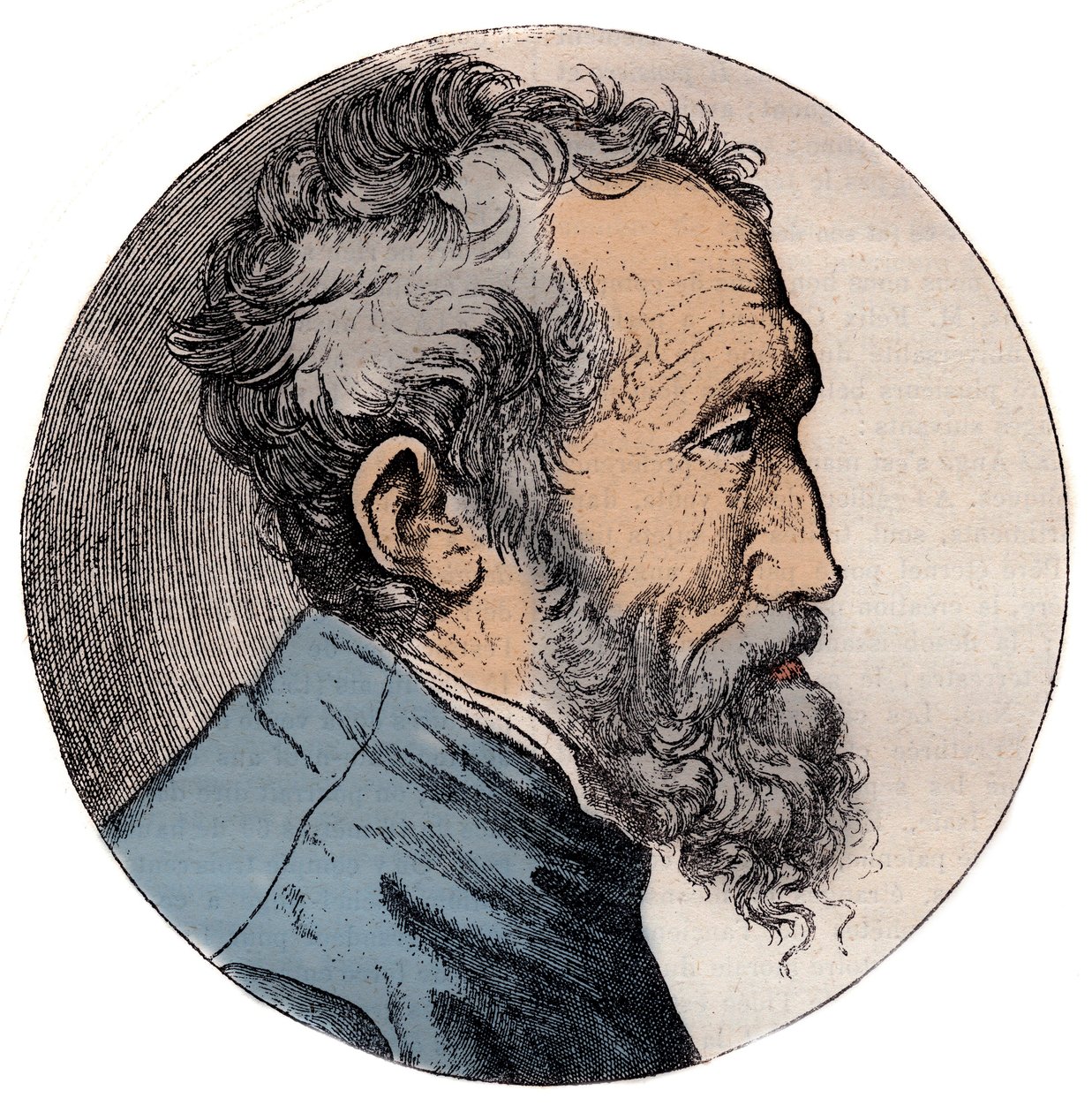 Michelangelo Buonarroti olasz szobrász portréja - Michelangelo Buonarroti portréja dit Michel Ange alkotó: Giulio Bonasone