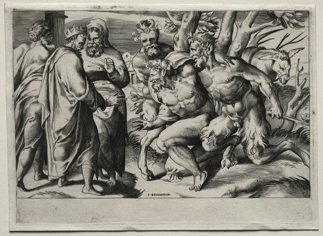 Silenus és Midas király alkotó: Giulio Bonasone