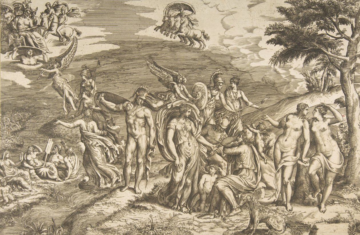 A párizsi ítélet, kb. 1550-60. alkotó: Giulio Bonasone