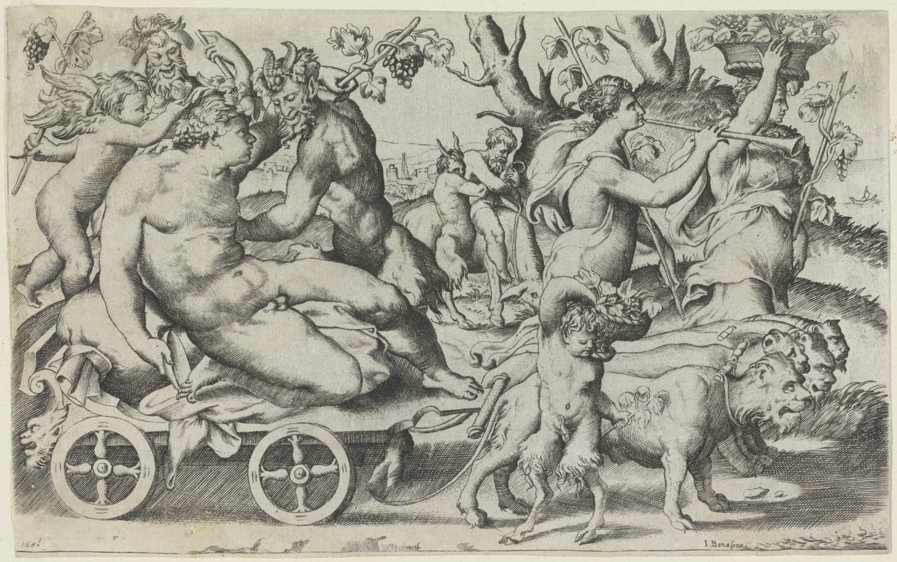 Triomf van Bacchus alkotó: Giulio Bonasone