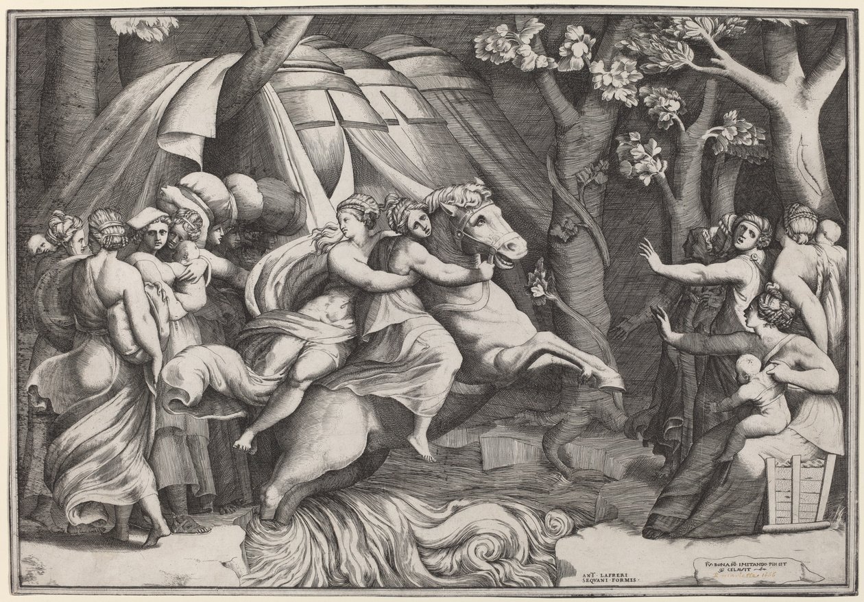 Clelia átkelés a Tiberisben alkotó: Giulio Bonasone after Polidoro da Caravaggio