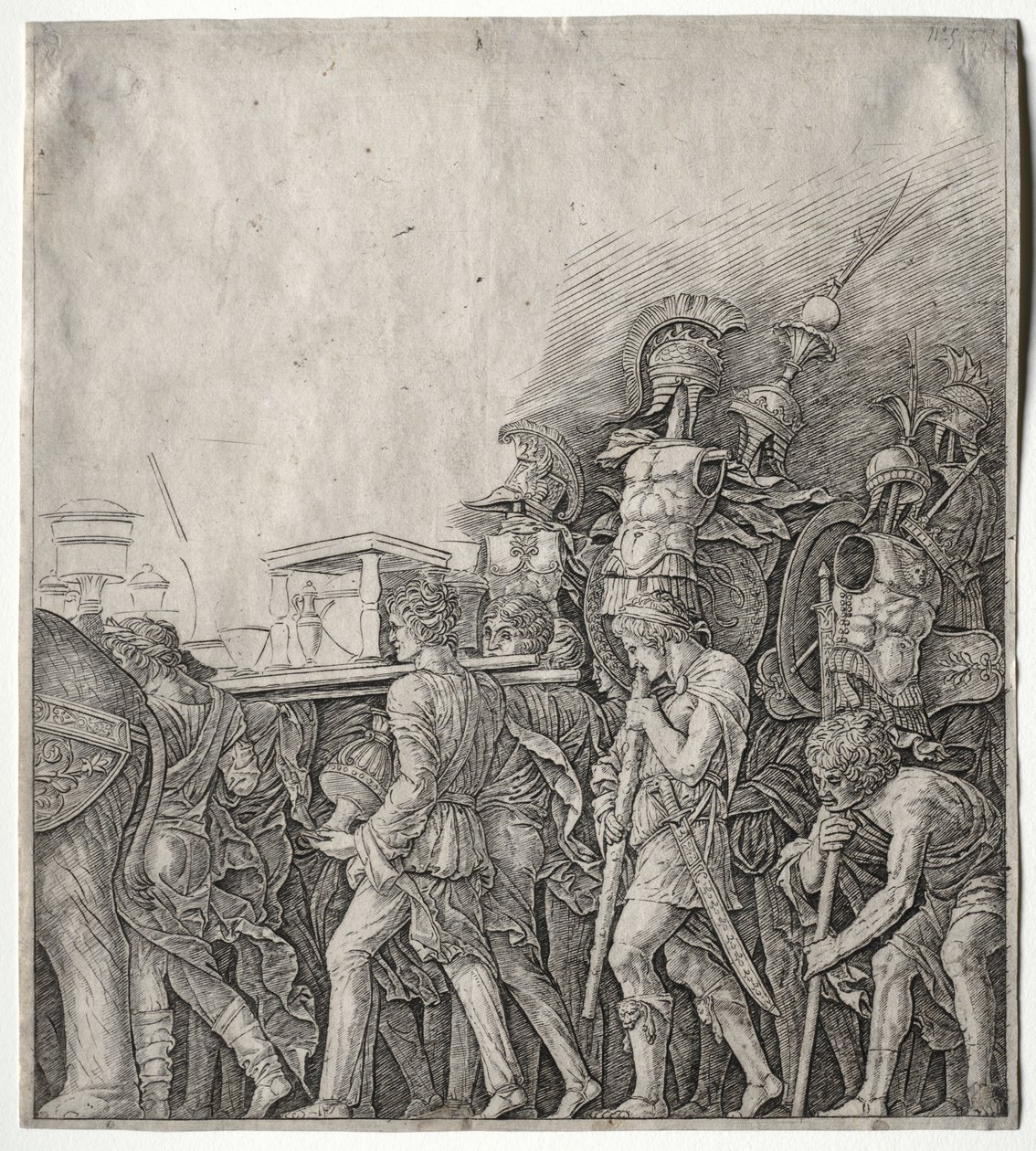 Caesar diadalai: A fűzőhordozók c. 1498. alkotó: Giulio Campagnola