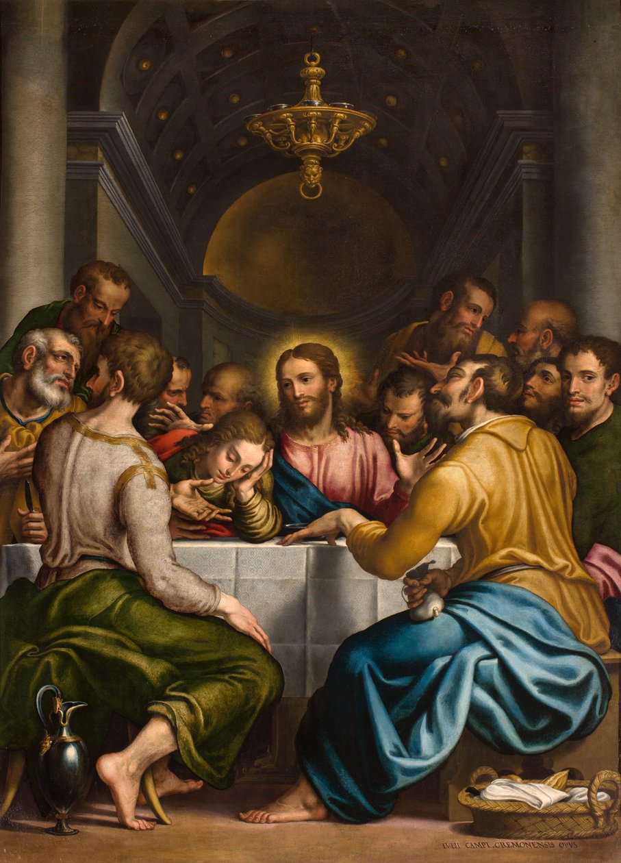 SS Sakramentum kápolna, északi oldal második szakasza, Giulio Campi, Utolsó vacsora 1569 alkotó: Giulio Campi