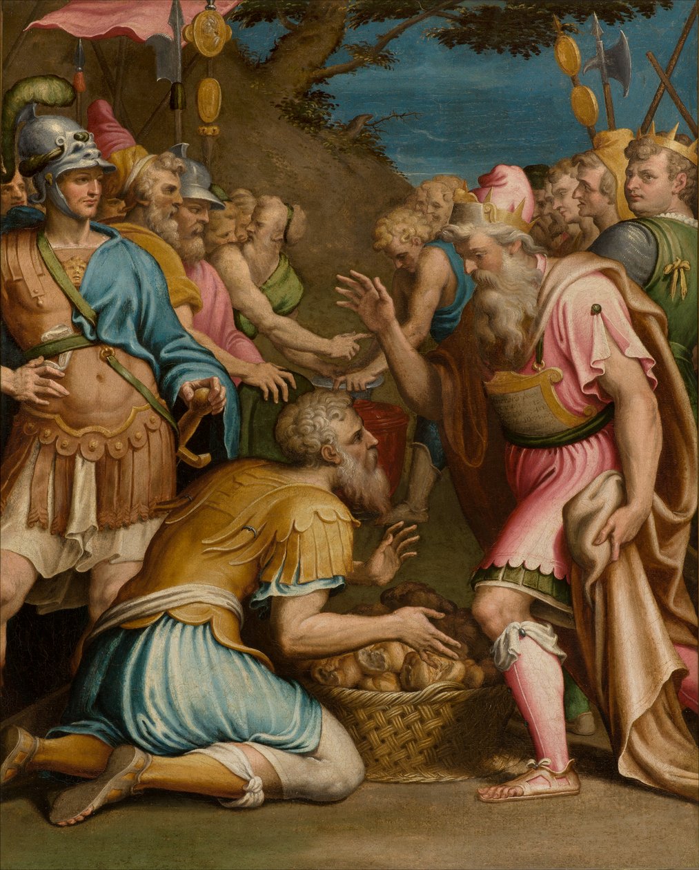 SS Sakramentum kápolna, második szakasz déli oldalon, Giulio Campi, Melkizedek feláldozása 1569 alkotó: Giulio Campi