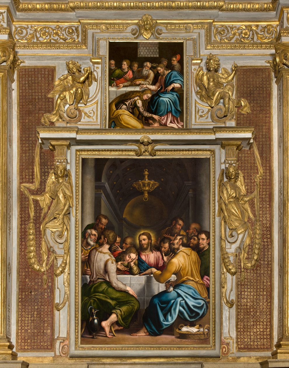 SS Sacramento kápolnája, északi oldal második szakasza, Giulio Campi, Utolsó vacsora 1569, Giulio Campi, Vacsora Simone házában 1569 alkotó: Giulio Campi