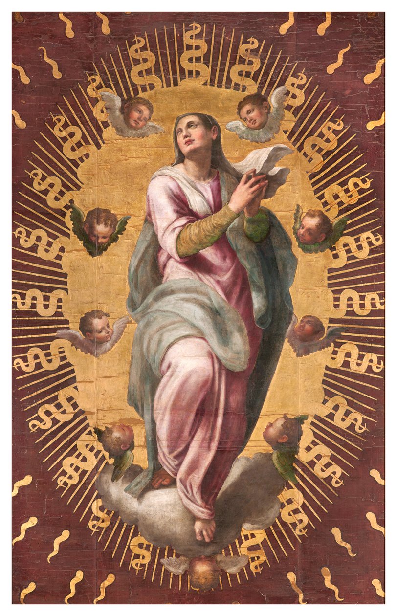 Kanonok sekrestyéje, Giulio Campi 1568, Nagyboldogasszony zászlaja alkotó: Giulio Campi