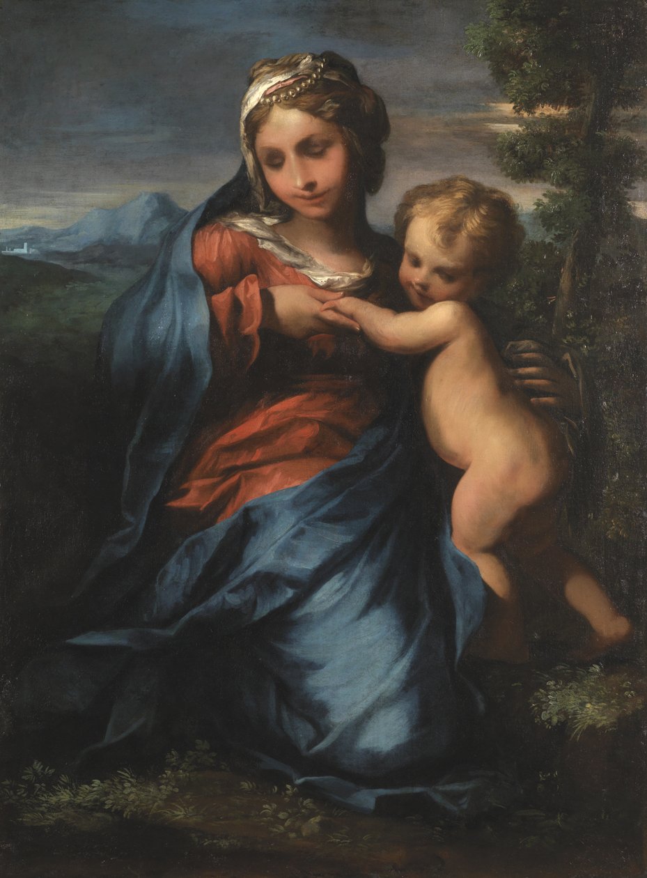 Szűz és gyermek, 1600 körül alkotó: Giulio Cesare Amidano