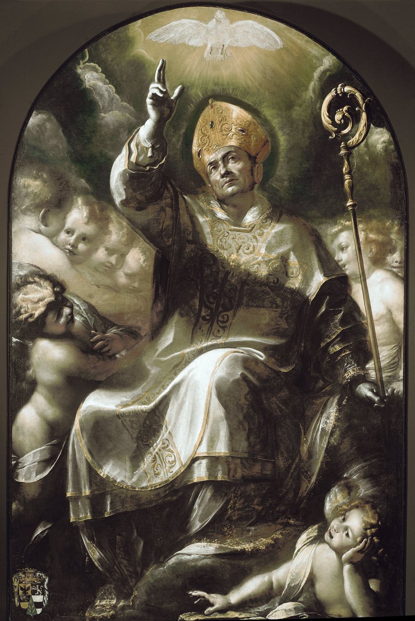Borromeo Szent Károly dicsőségben (olaj, vászon alkotó: Giulio Cesare Procaccini
