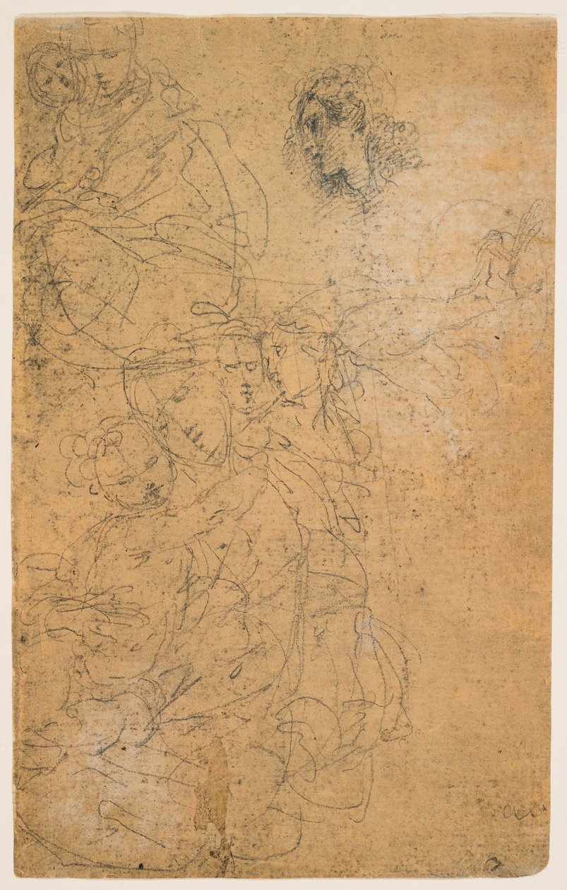 Studien der Madonna mit Kind (recto); Kniende Jungfrau (verso) alkotó: Giulio Cesare Procaccini
