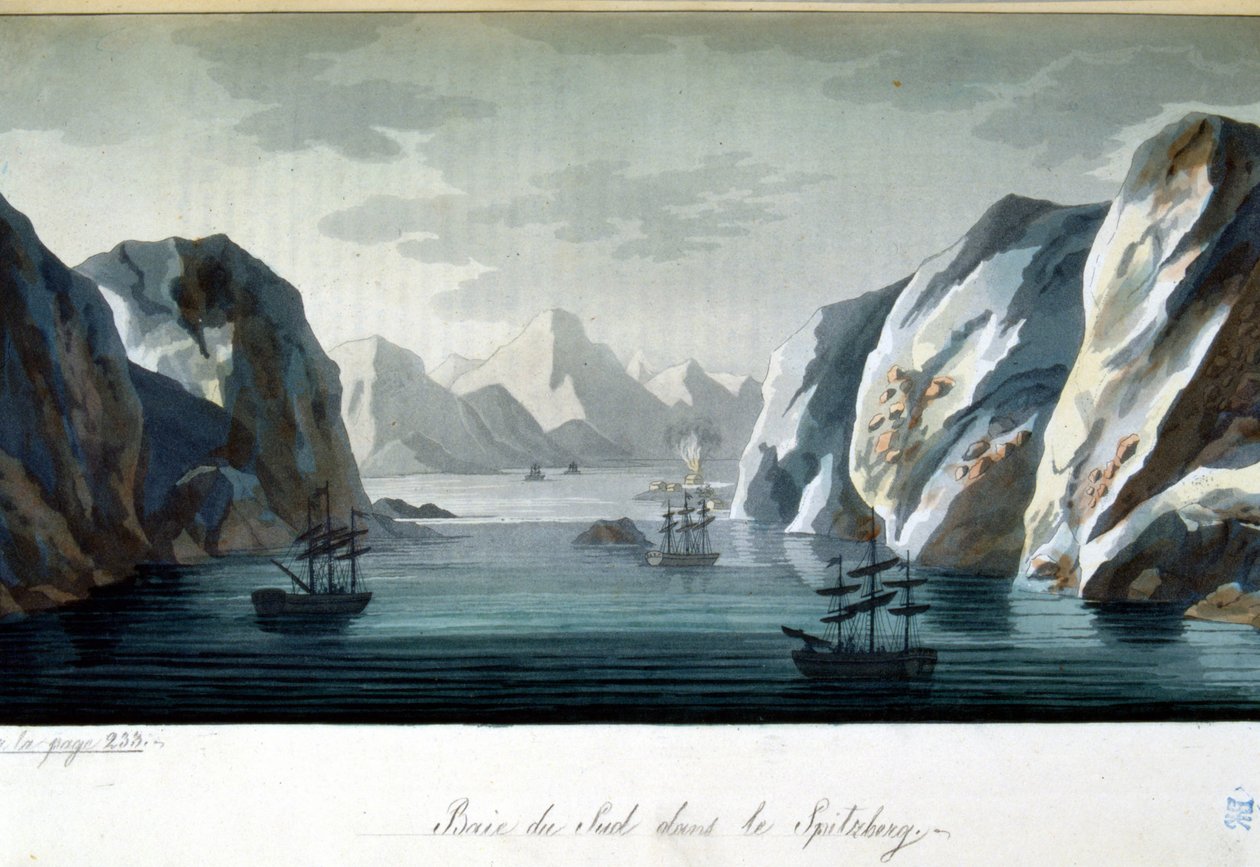 Southern Bay Spitzbergben, Norvégiában – Jules Ferrario „” A régi és modern kosztümben” – szerk. Milánó alkotó: Giulio Ferrario