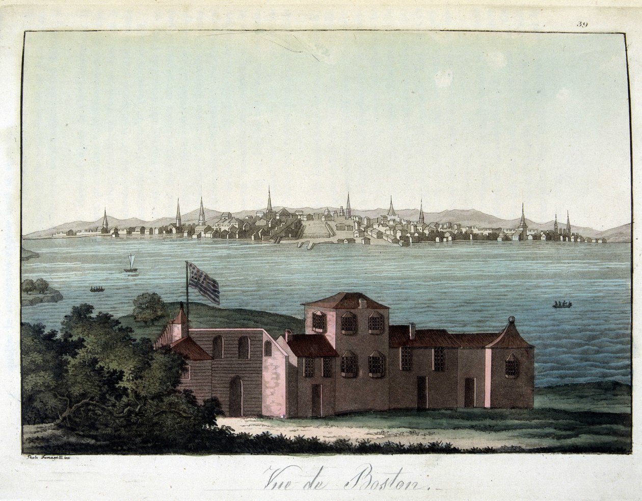 Boston városának látványa – „A régi és modern kosztümben”, Dr. Jules Ferrario, szerk. Milánó alkotó: Giulio Ferrario