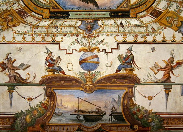 Mennyezeti panel a Stanzino delle Matemache-ból (freskó temperával) (lásd 254070 és 254072-3) alkotó: Giulio Parigi