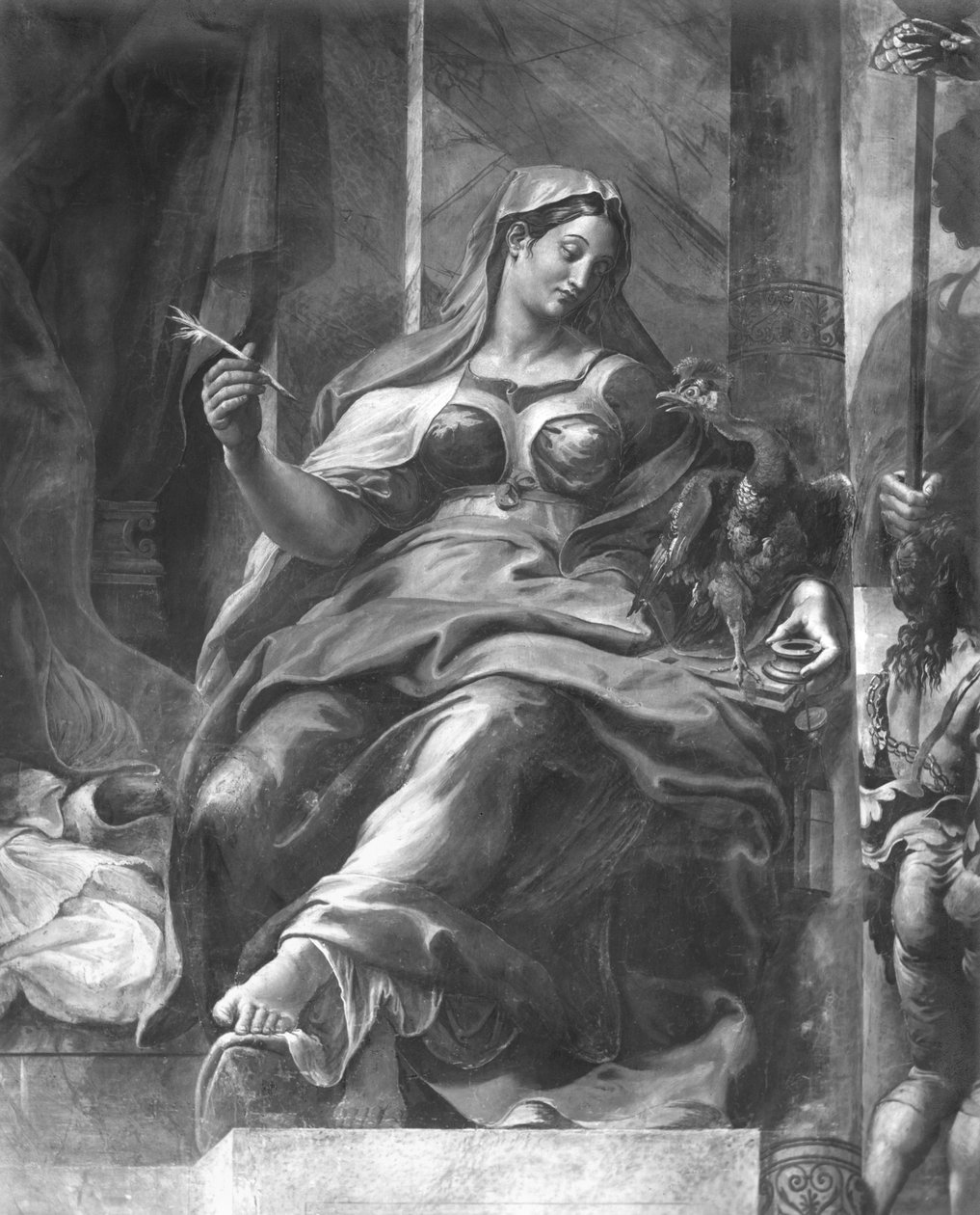 Az örökkévalóság, a Szent Pétert körülvevő két allegorikus alak egyike, Raphael Rooms (részlet) (lásd még: 252790) alkotó: Giulio Romano
