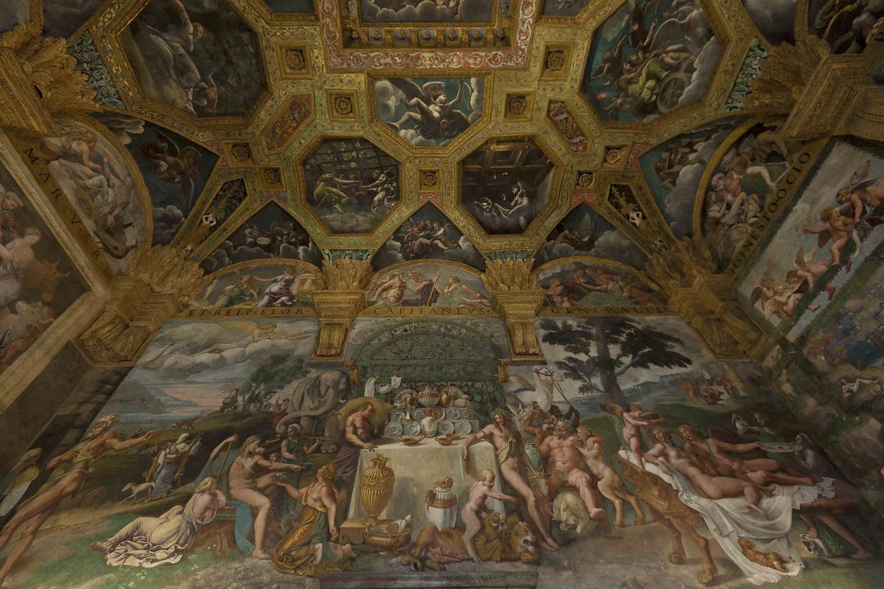Freskórészlet az Amor és Psyche kamrájából, 1526-1534 alkotó: Giulio Romano