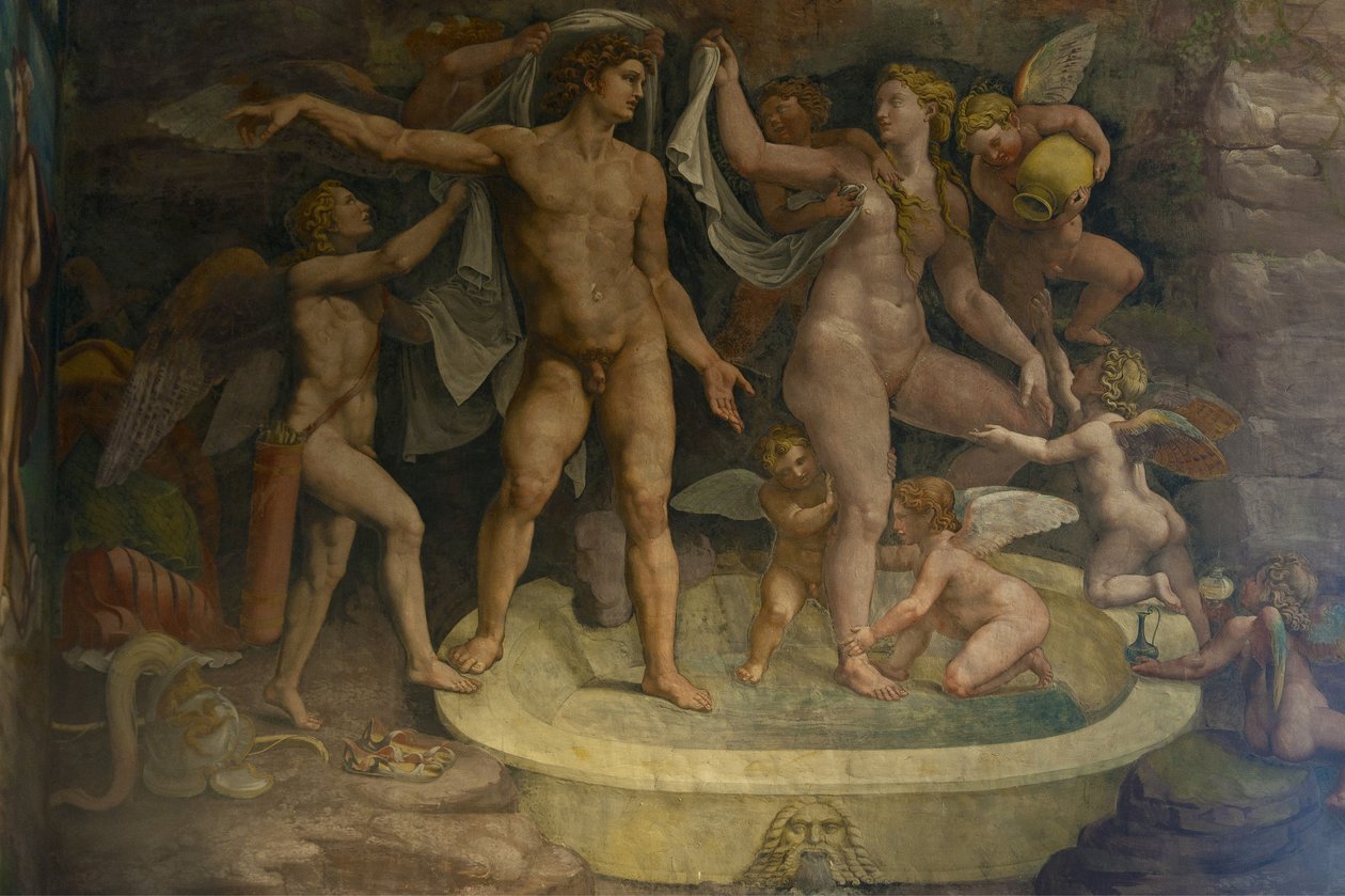 Freskórészlet az Amor és Psyche kamrájából, 1526-1534 alkotó: Giulio Romano