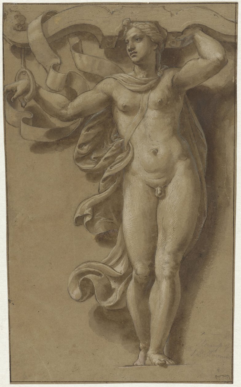 Hermafrodita, mint Caryatid Hermaphroditus als kariatide alkotó: Giulio Romano
