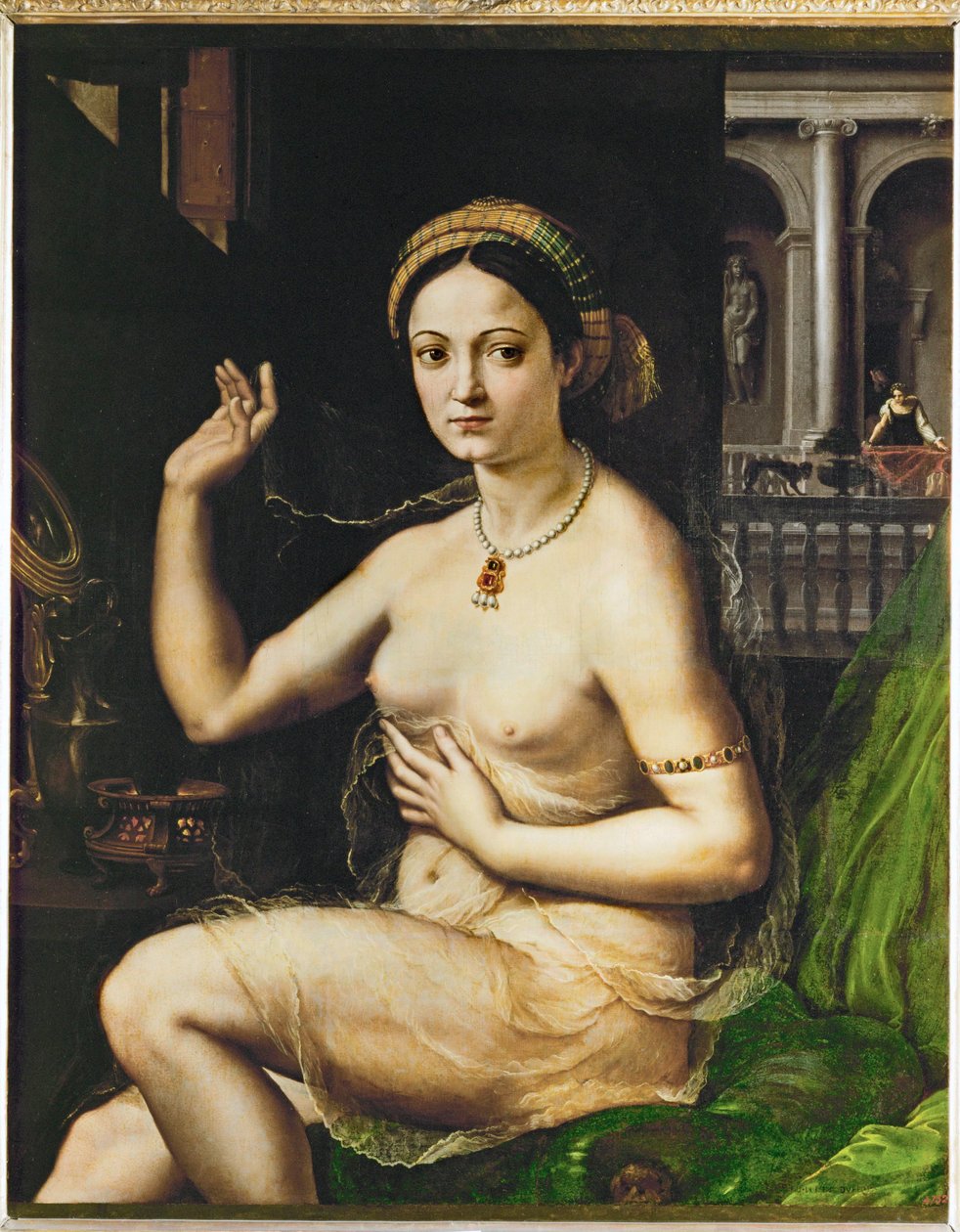 Lady at her toilet (festmény vászonra) alkotó: Giulio Romano