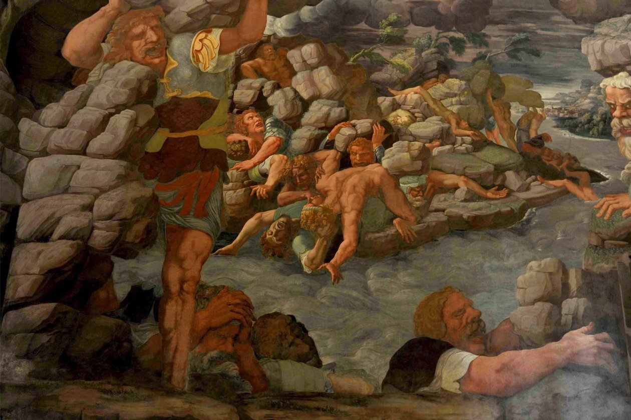 Az óriások bukása Az óriások csarnoka, 1536 alkotó: Giulio Romano