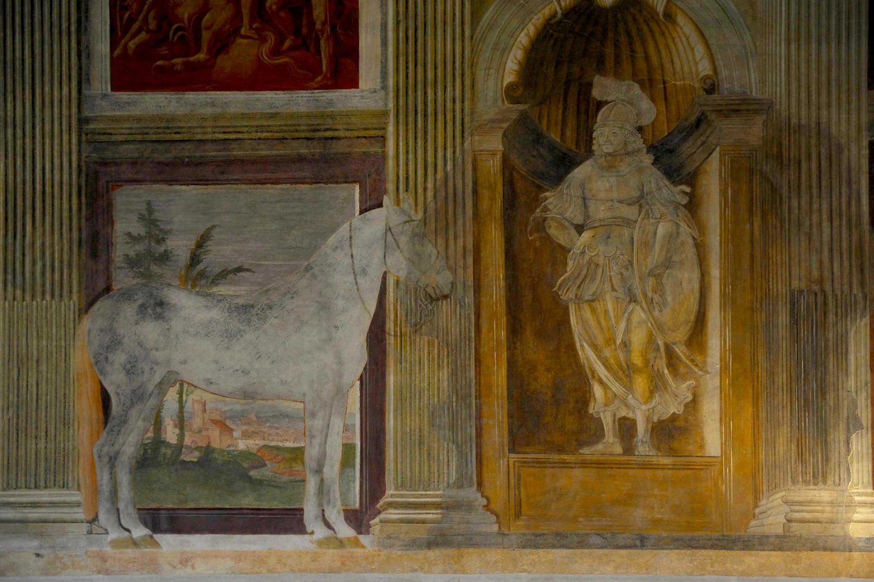 Sala dei Cavalli lovak terme a Palazzo del Te-ben, 1526-1534 alkotó: Giulio Romano