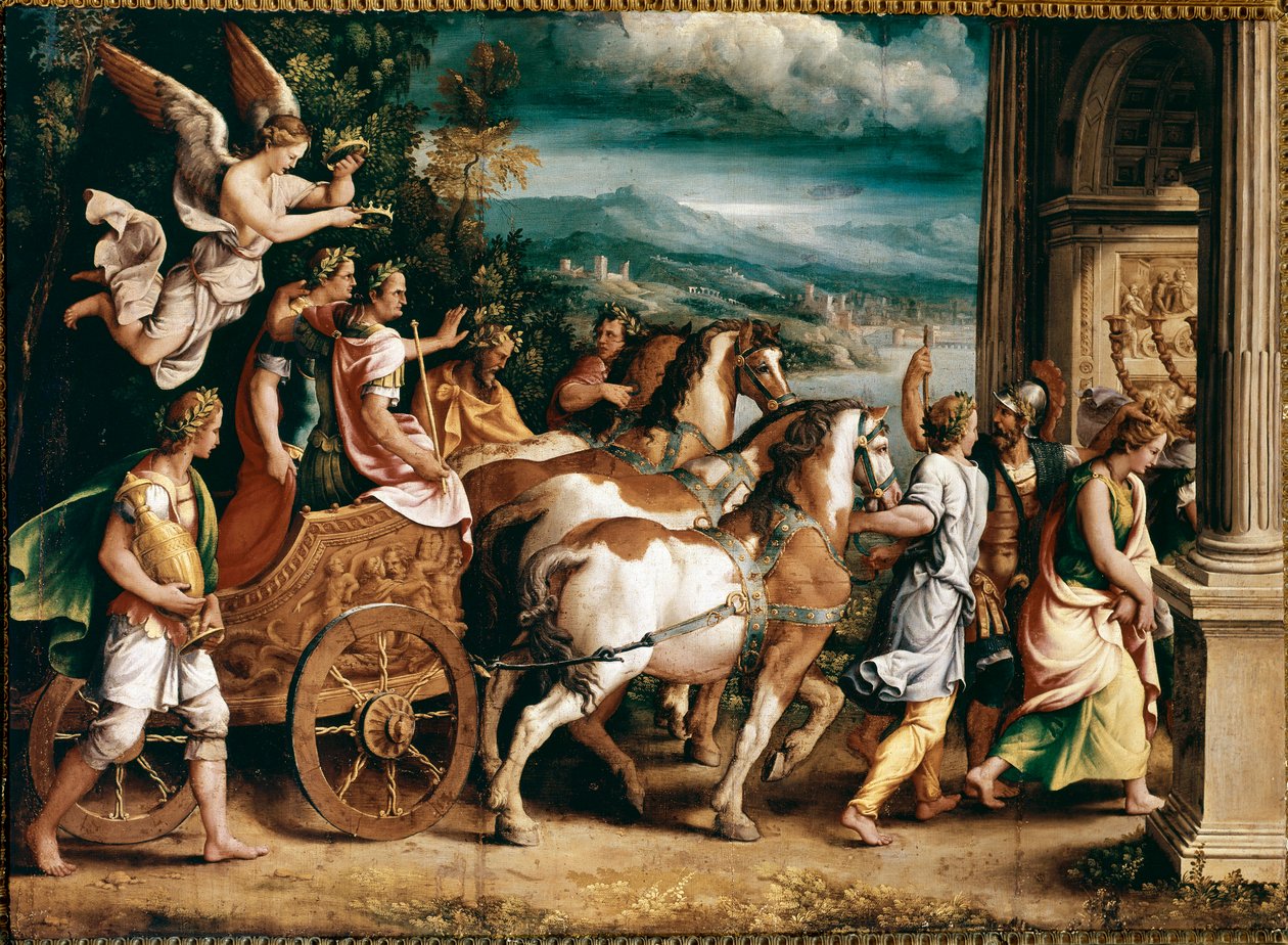 Titus és Vespasianus diadala (festmény, kb. 1537) alkotó: Giulio Romano