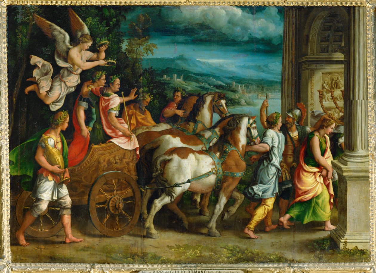 Titus és Vespasianus diadala ... alkotó: Giulio Romano