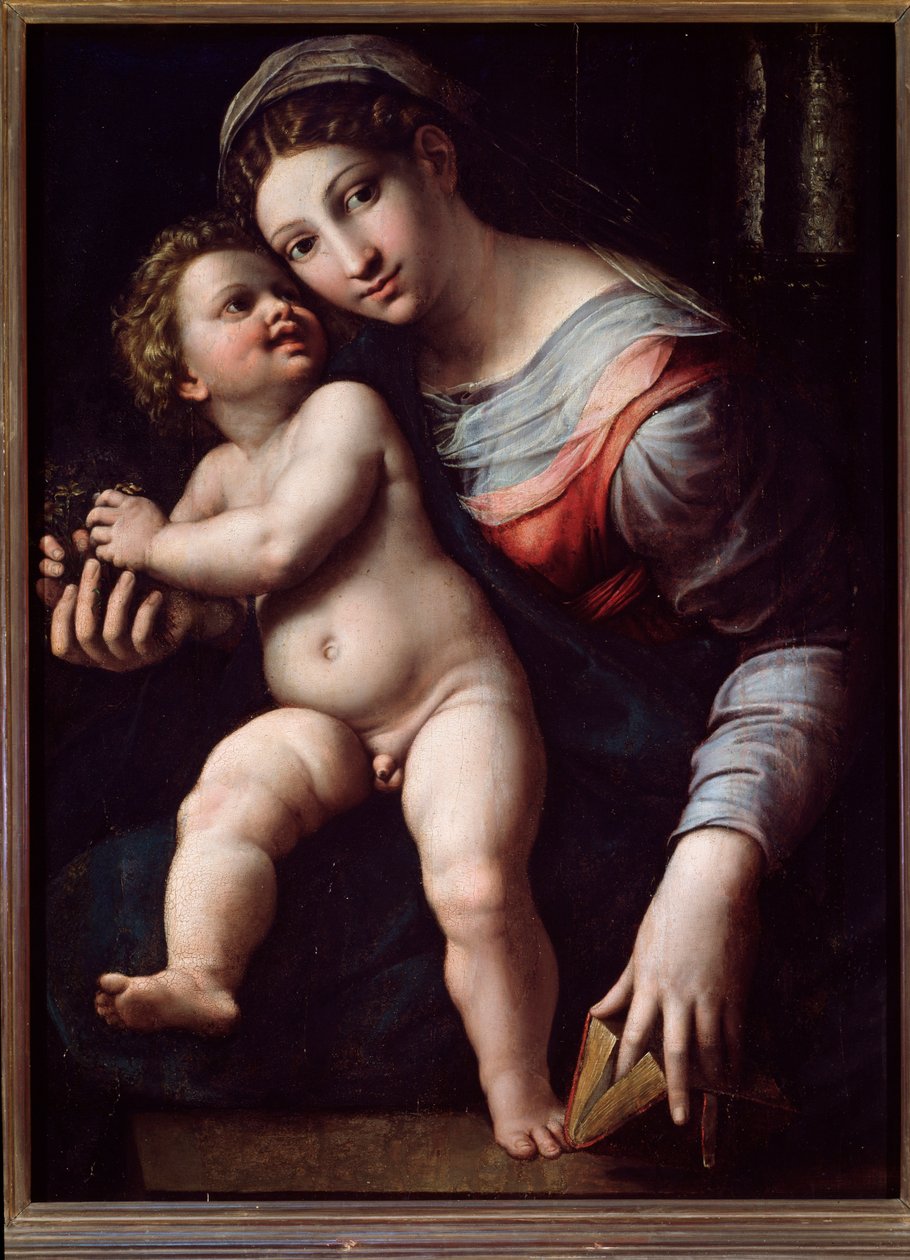 Szűz és gyermek (Festmény alkotó: Giulio Romano