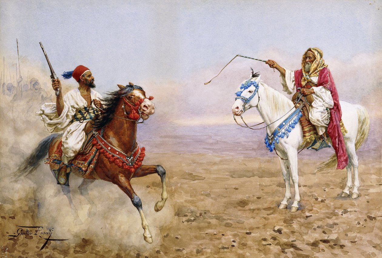 arab lovasok, alkotó: Giulio Rosati
