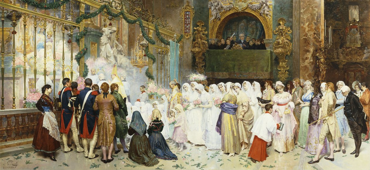 bérmálási szentmise, 1870 alkotó: Giulio Rosati