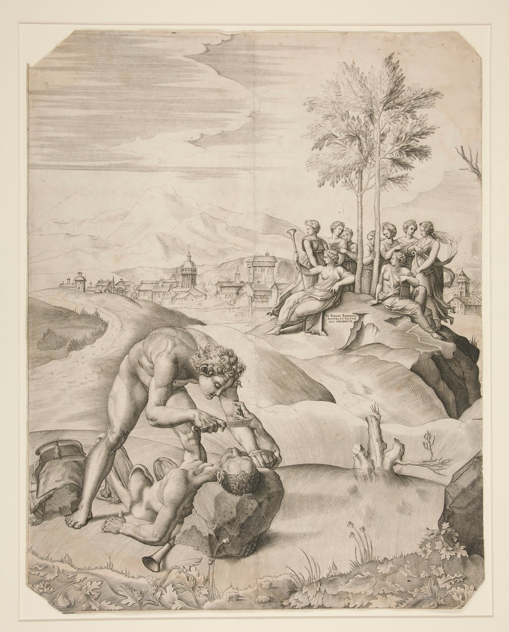 Marsyas nyúzása alkotó: Giulio Sanuto
