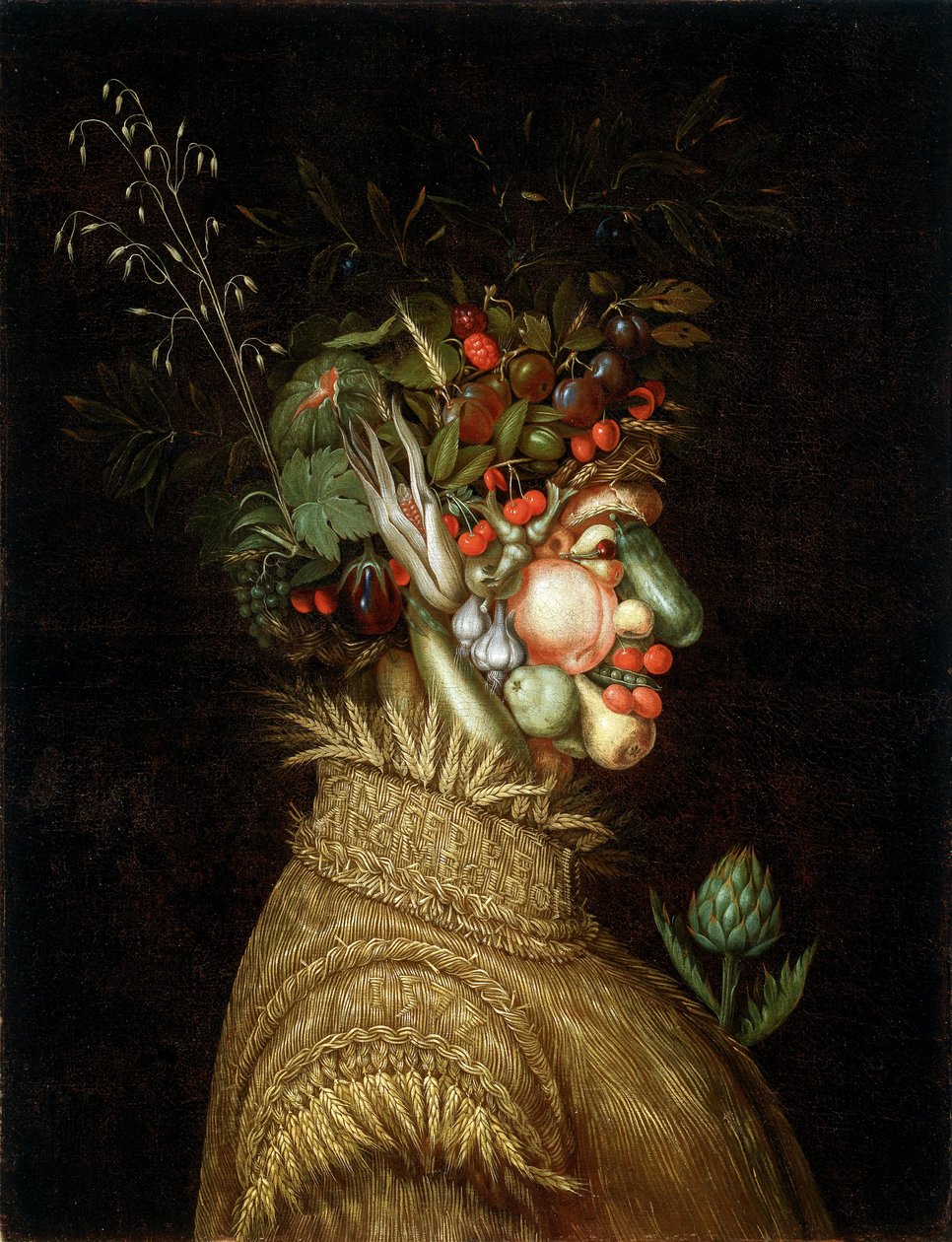 Allegorikus portré- nyár alkotó: Giuseppe Arcimboldo