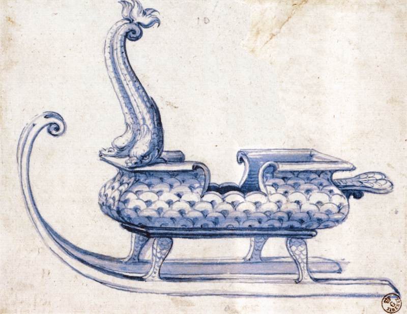 Vázlat egy szánhoz alkotó: Giuseppe Arcimboldo