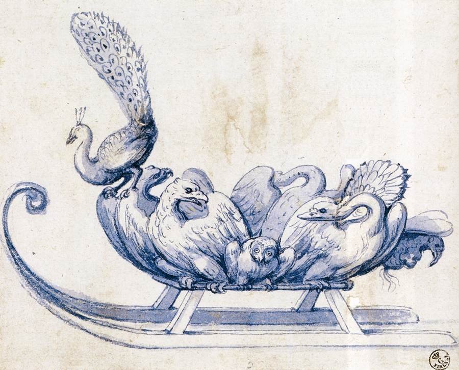 Vázlat egy szánhoz alkotó: Giuseppe Arcimboldo