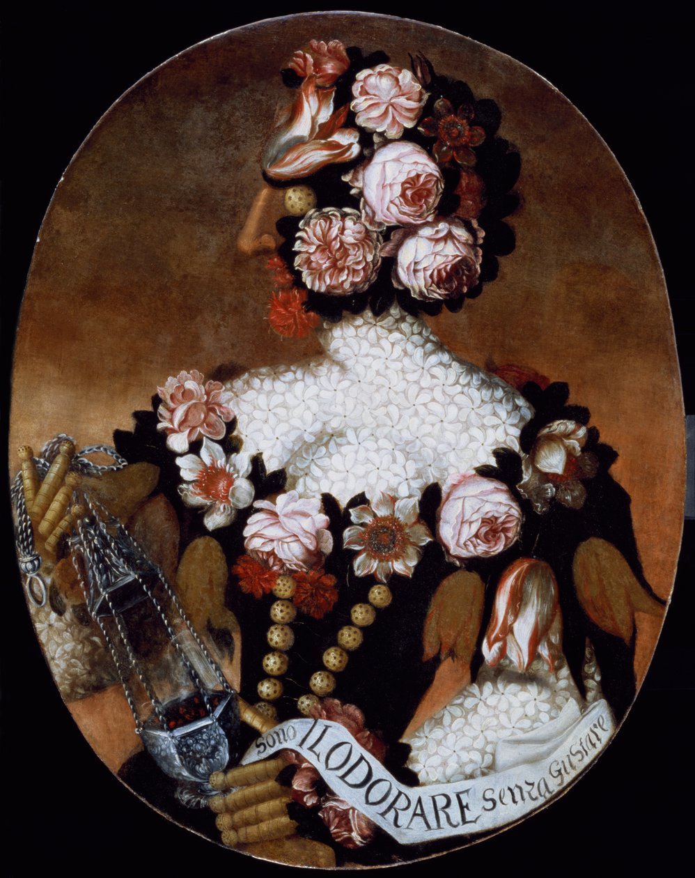 A szaglás (panel) alkotó: Giuseppe Arcimboldo