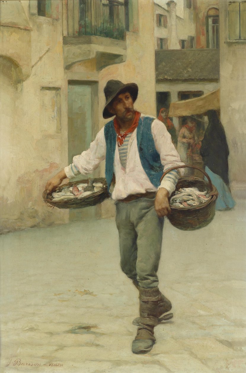 Venezianischer Fischverkäufer alkotó: Giuseppe Barison