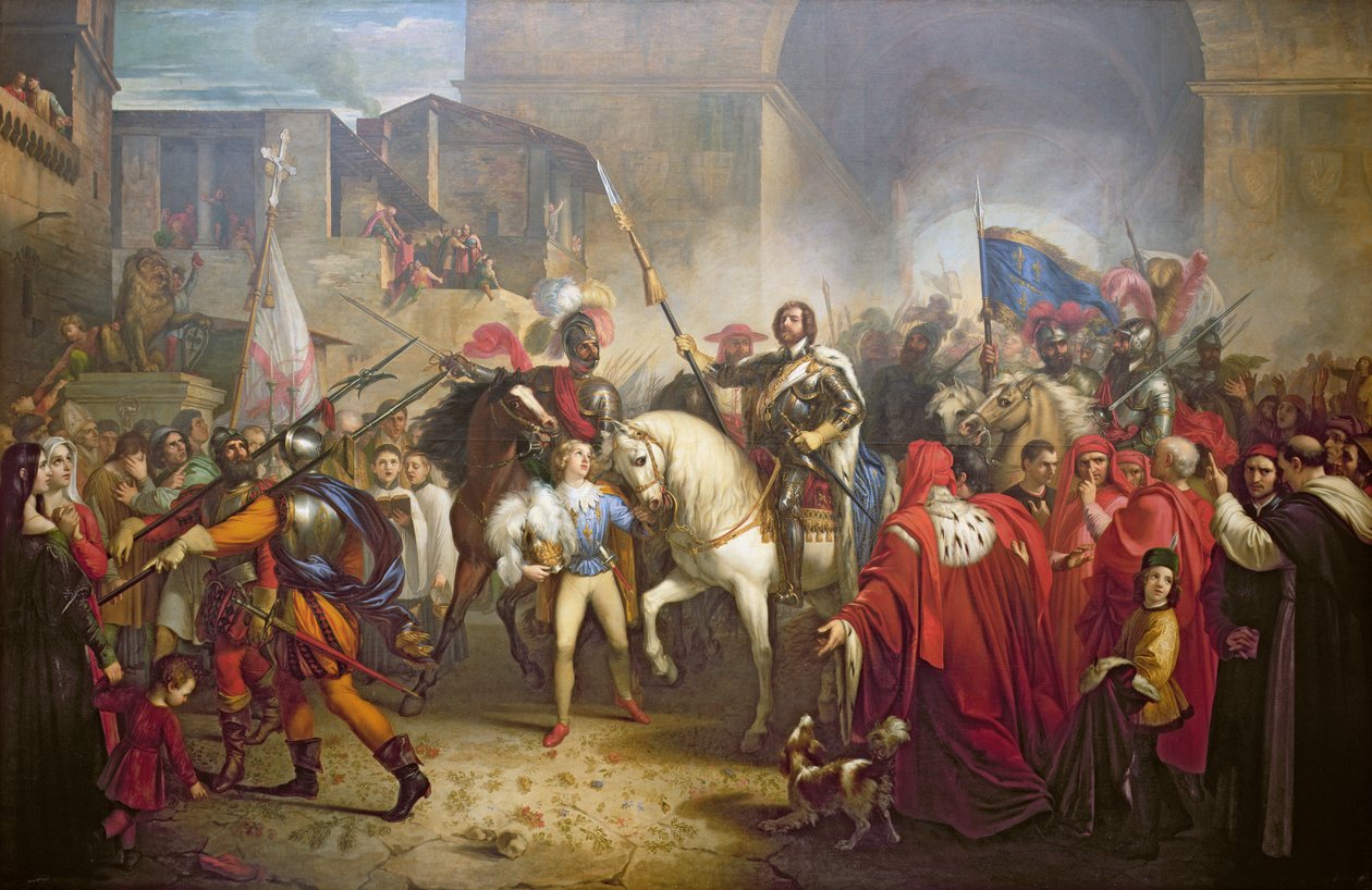 VIII. Károly (1470-98) bevonulása Firenzébe 1494-ben alkotó: Giuseppe Bezzuoli