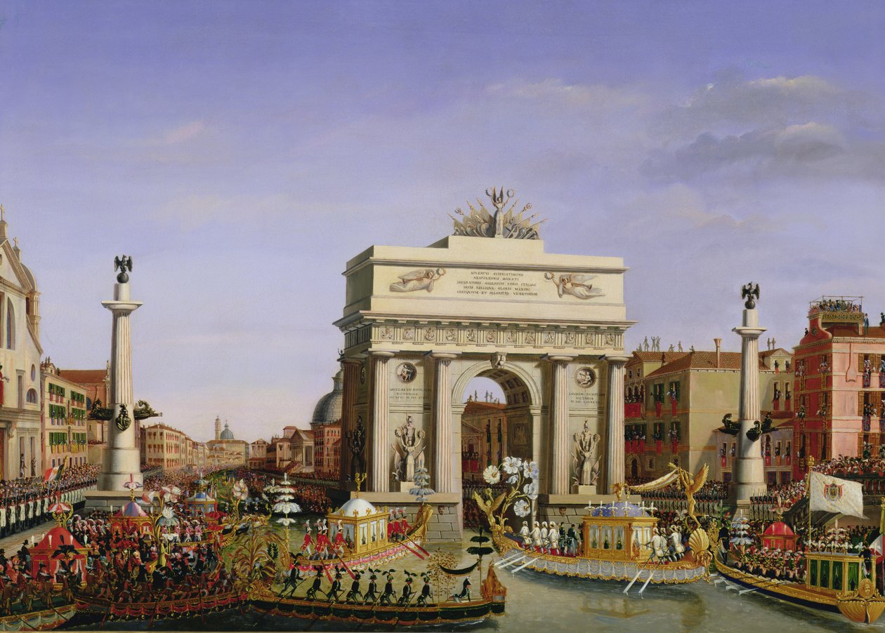 I. Napóleon (1769-1821) bevonulása Velencébe, 1807 alkotó: Giuseppe Borsato