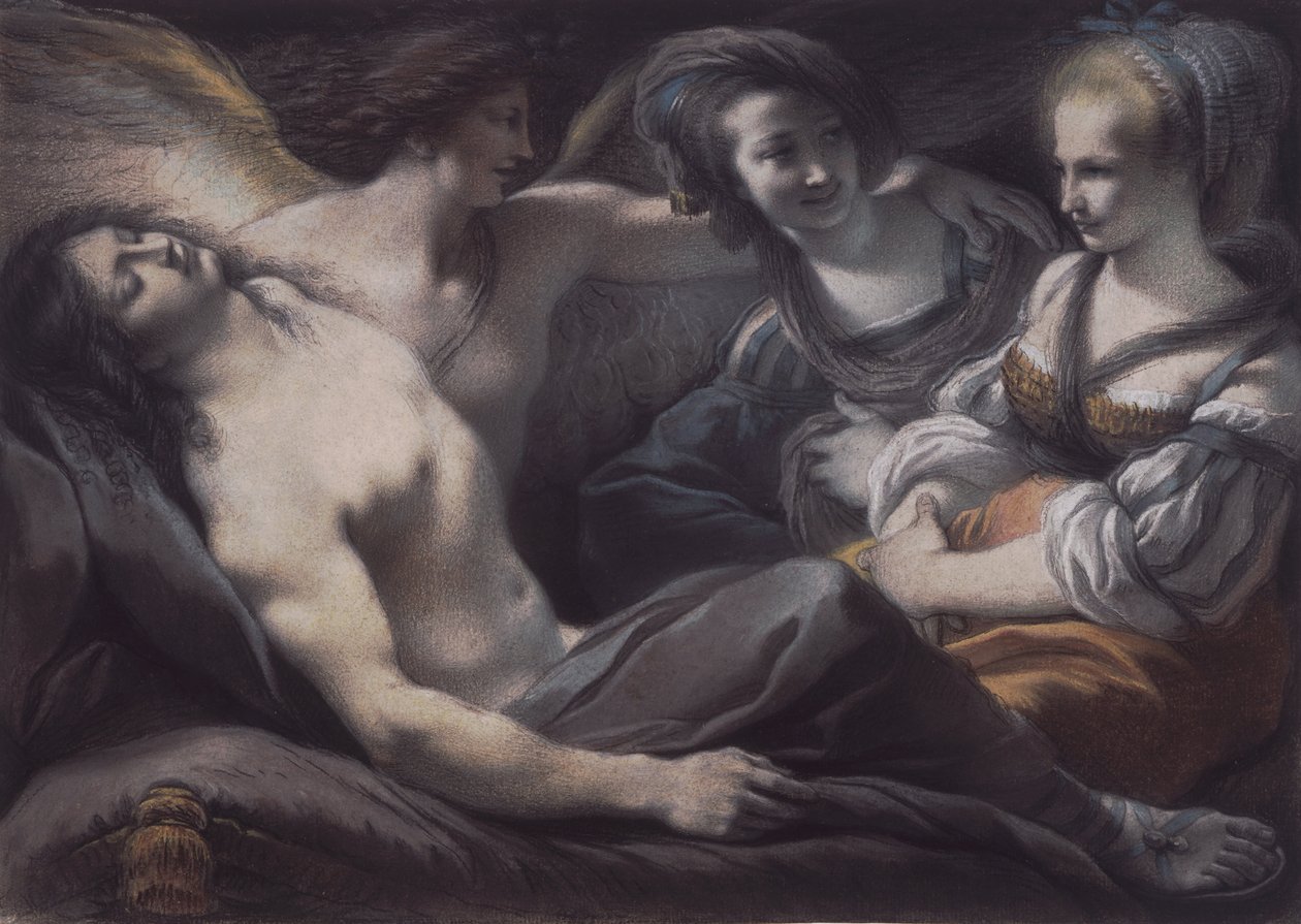 Armida az alvó Rinaldóra néz alkotó: Giuseppe Cades