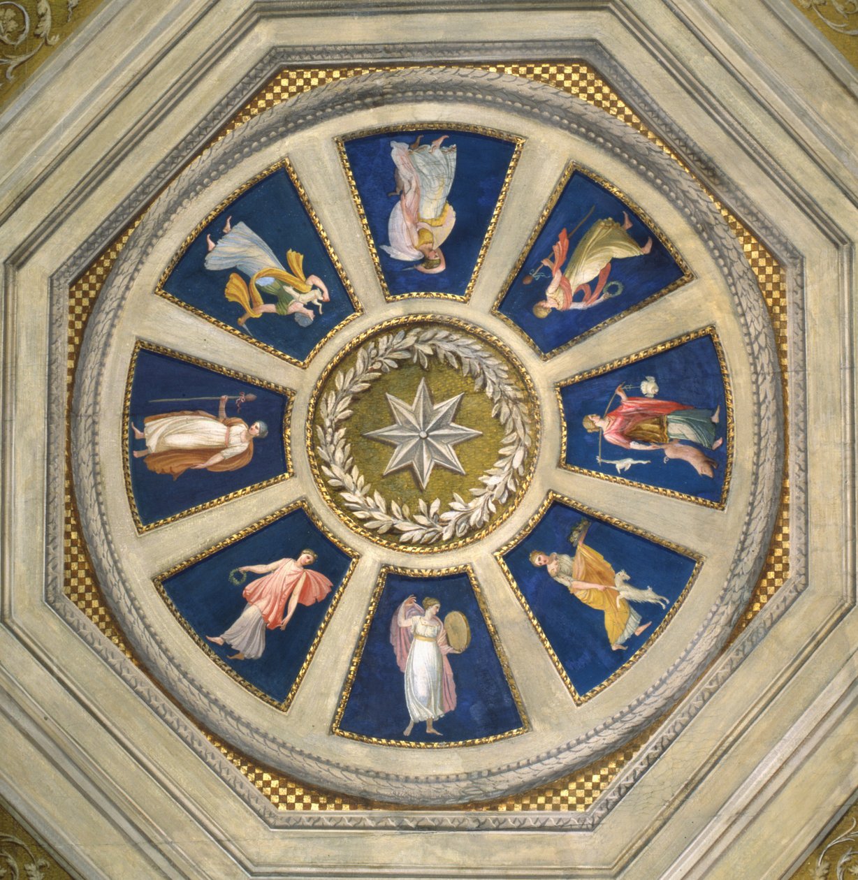 Maenad mennyezet a Palazzo Chigiben, Rómában, 1770 körül alkotó: Giuseppe Cades