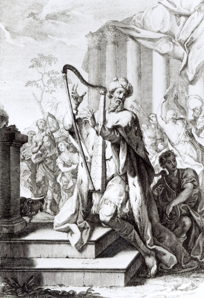 Dávid király lírán játszik, A Faldanus metszete alkotó: Giuseppe Camerata