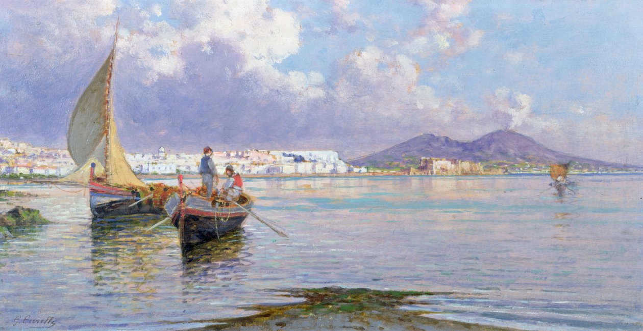 Nápoly, Mergellina felől alkotó: Giuseppe Carelli