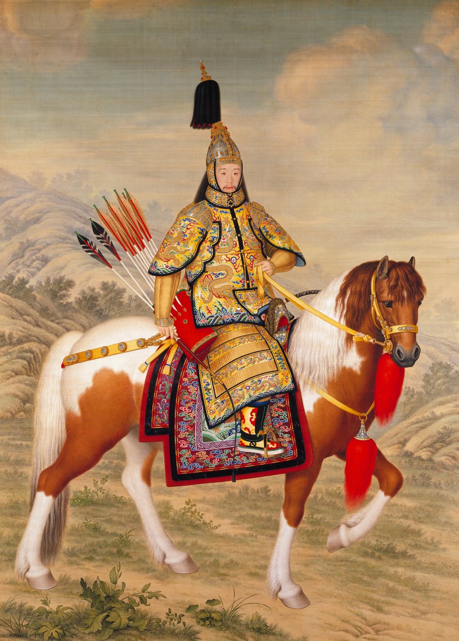 A Qianlong császár szertartásos páncélban lovon alkotó: Giuseppe Castiglione