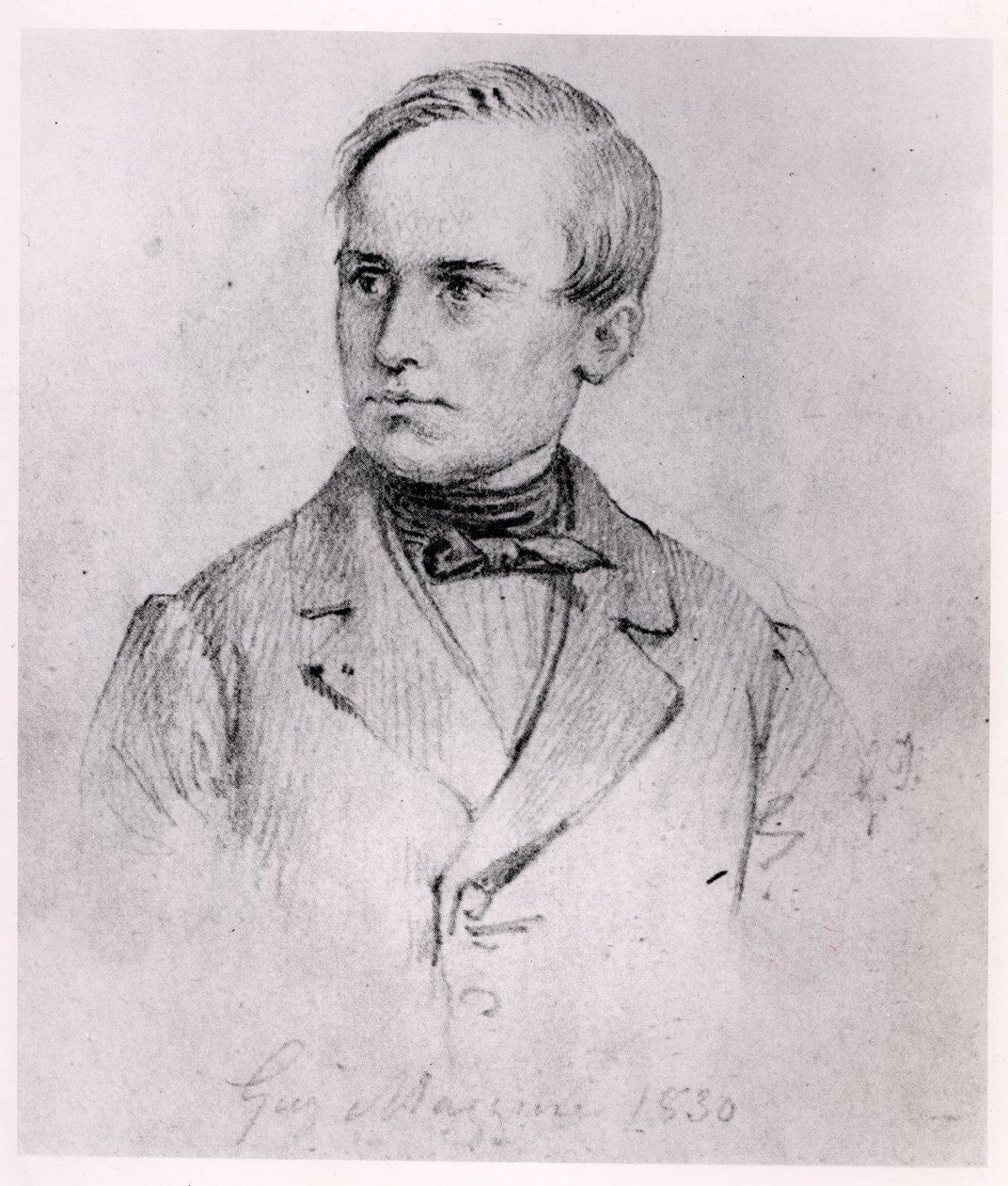 Giuseppe Mazzini (1805-72) 1830 (szén) alkotó: Giuseppe Isola