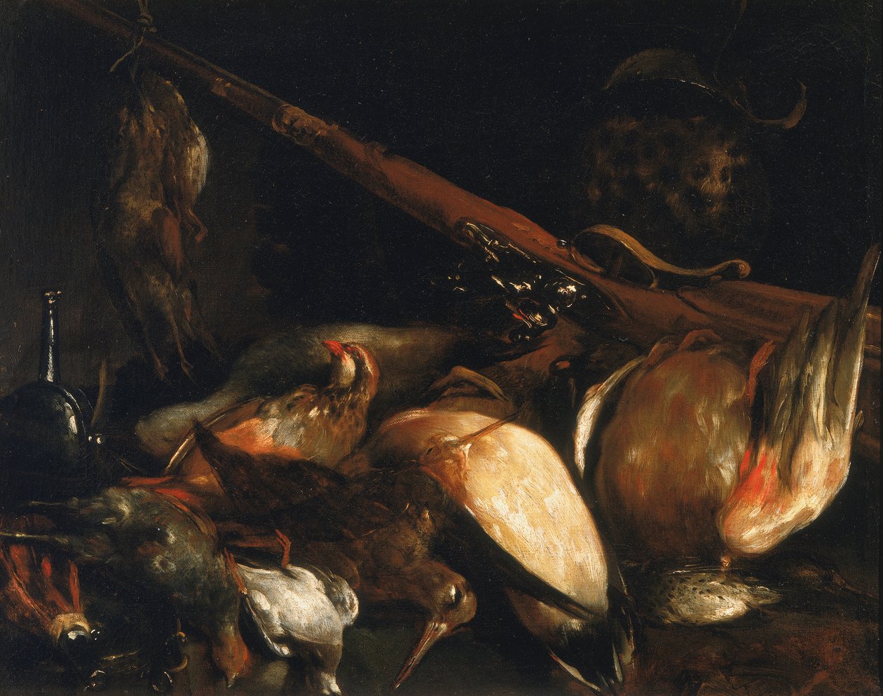 Döglött madarak és arquebusok alkotó: Giuseppe Maria Crespi