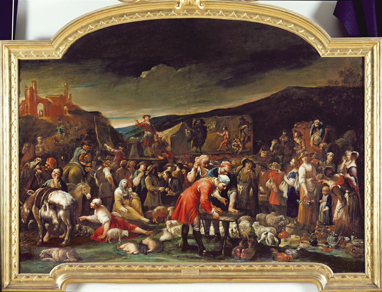 A piac, vagy a Poggio a Caiano vásár alkotó: Giuseppe Maria Crespi