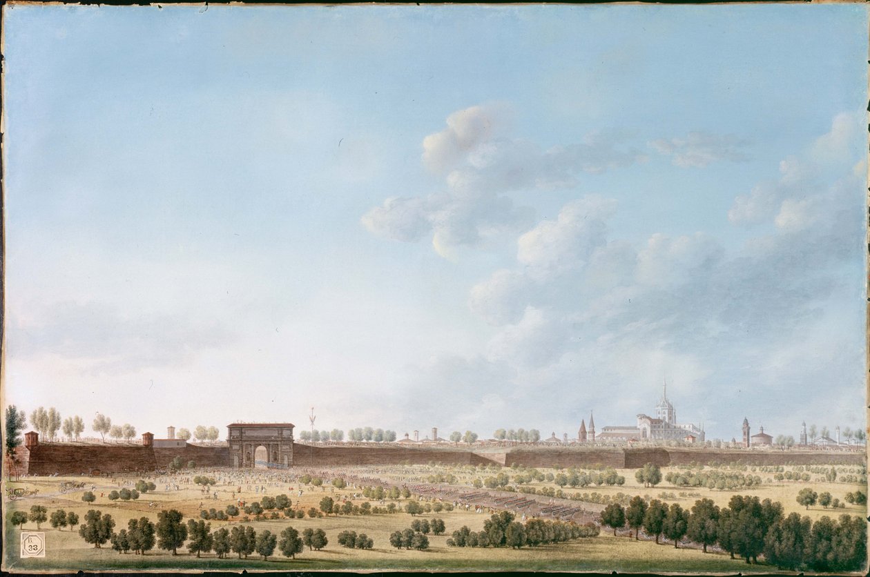 Napóleon belép Milánóba alkotó: Giuseppe Pietro Bagetti